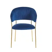 Krzesło tapicerowane niebieski nogi złoty K4-FX 1